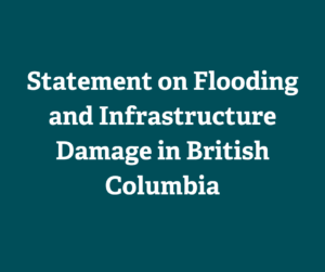 statement on flooding and infrastructure damage in British Columbia